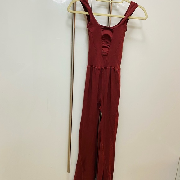 NWT Free People Good Karma Flared Onesie Henna Burgundy MSRP $118 Size Small - Picture 9 of 9